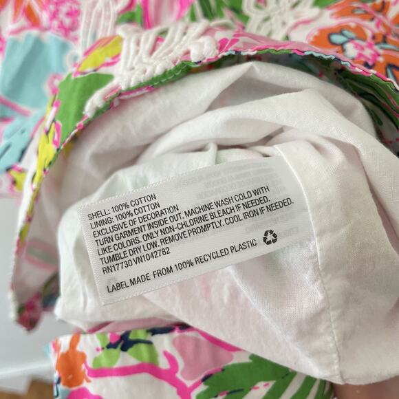 Lilly Pulitzer Floral Shift‎ Dress Cotton Sleeveless Tropical Resort Sz 8 Preppy - Picture 4 of 9